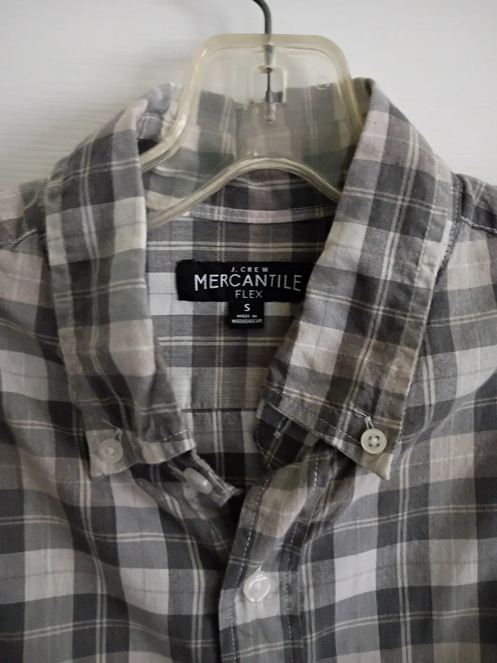 Gray Plaid Button-Down Men's Shirt.   J Crew